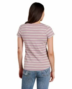 Marley II Short-Sleeve Tee - Women's -Toad&Co Shop 1035988727 ToadAndCo MarleyIISSTee FadedLilac90sStripe Wmns Rear