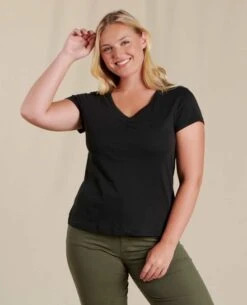 Rose Short-Sleeve Tee - Women's 5 Rose Short-Sleeve Tee - Women's -Toad&Co Shop 1036006262 ToadandCo RoseSSTee Black Wmns Front