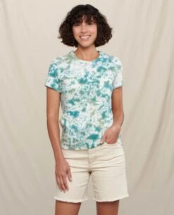 Primo Short-Sleeve Crew - Women's -Toad&Co Shop 1036006489 ToadandCo PrimoSSCrew SilverPineTieDye Wmns Front