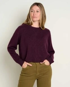 Foxfern Crew Sweater -Toad&Co Shop T1001305 Deep Mahogany 3