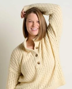 Moss Point Henley Sweater -Toad&Co Shop T1001306 Oatmeal Heather 3