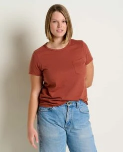 Women's Primo Short Sleeve Crew -Toad&Co Shop T1001900 Cinnamon 3