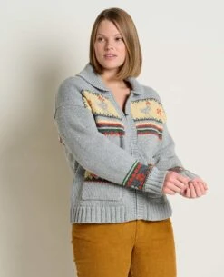 Nitsa Zip Cardigan -Toad&Co Shop T1071201 Heather Grey 4