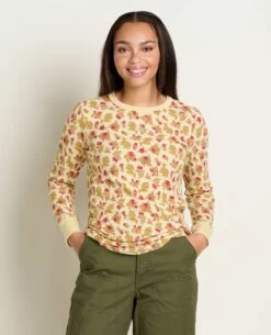 Foothill Long Sleeve Crew -Toad&Co Shop T1241009 Barley Floral Print 3