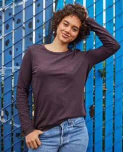 Women's Primo Long Sleeve Crew -Toad&Co Shop T1241904 Carob 3