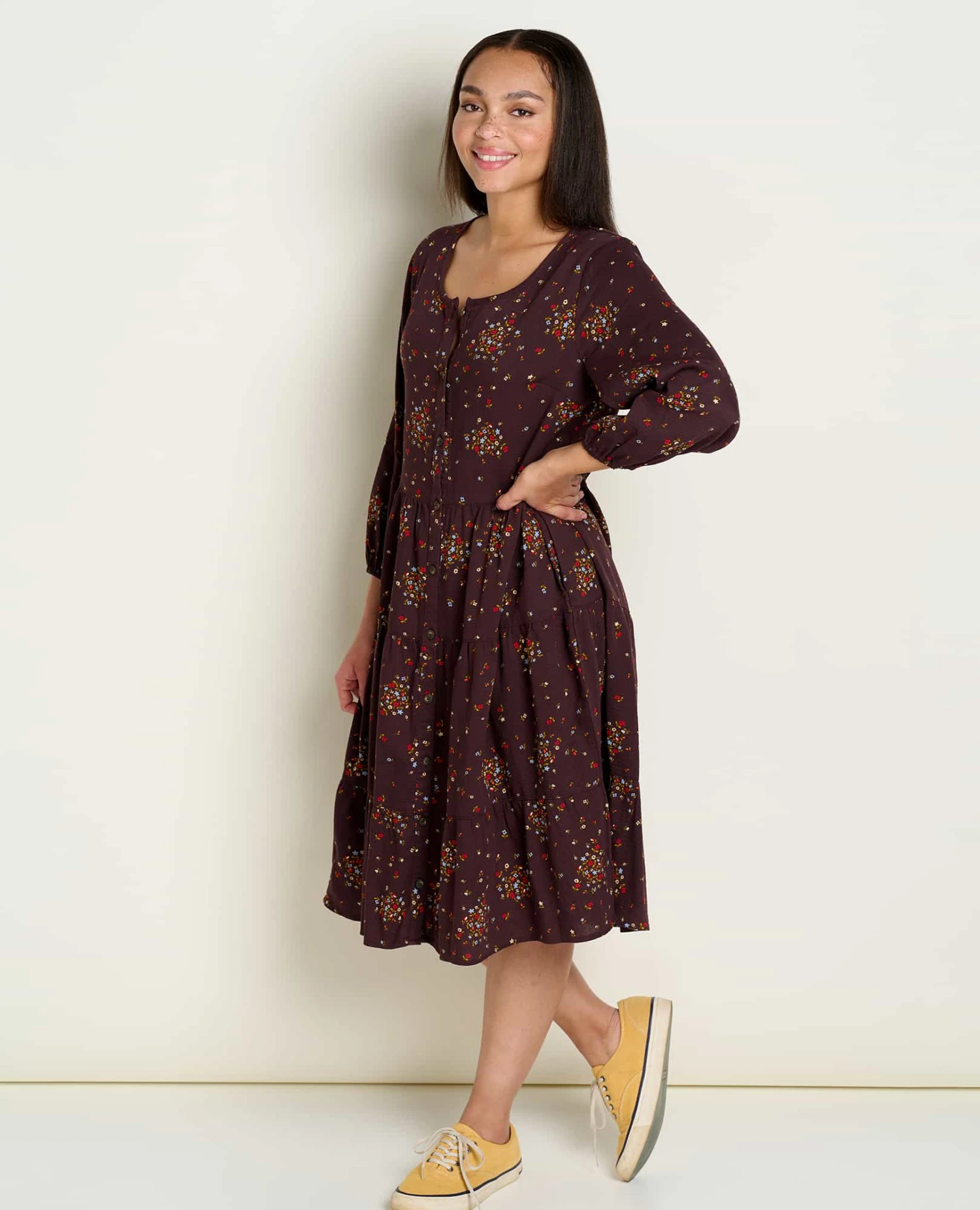 Manzana Tiered Long Sleeve Dress 3 Manzana Tiered Long Sleeve Dress - Image 3