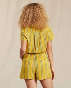 Women's Camp Cove Romper -Toad&Co Shop T1782100 Lemon Stripe 2