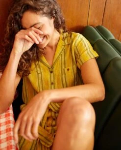 Women's Camp Cove Romper -Toad&Co Shop T1782100 Lemon Stripe 4