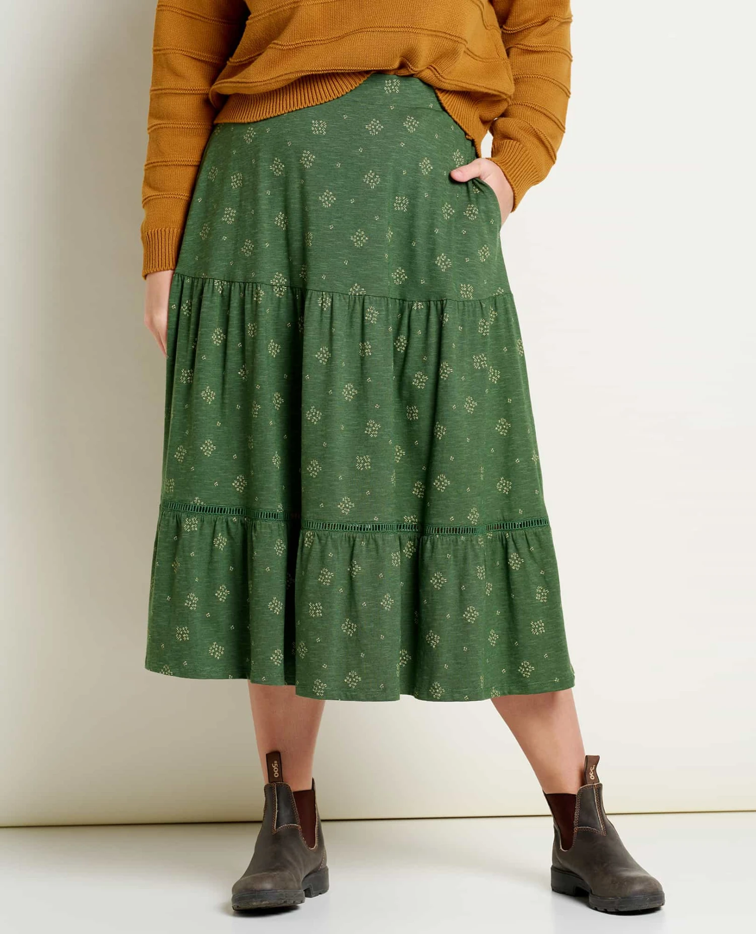 Marigold Tiered Midi Skirt 3 Marigold Tiered Midi Skirt - Image 3