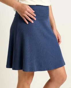 Chaka Cable Rib Skirt -Toad&Co Shop T1841301 True Navy 3
