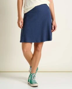 Chaka Cable Rib Skirt -Toad&Co Shop T1841301 True Navy 4