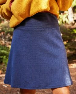 Chaka Cable Rib Skirt -Toad&Co Shop T1841301 True Navy 5