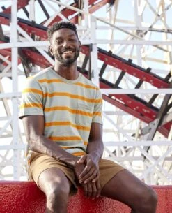 Grom Hemp Short Sleeve Tee -Toad&Co Shop T2002900 PALE SLATE WIDE STRIPE 3