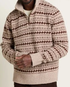 Men's Wilde 1/4 Zip Sweater 10 Men's Wilde 1/4 Zip Sweater -Toad&Co Shop T2241300 Honey Brown 4